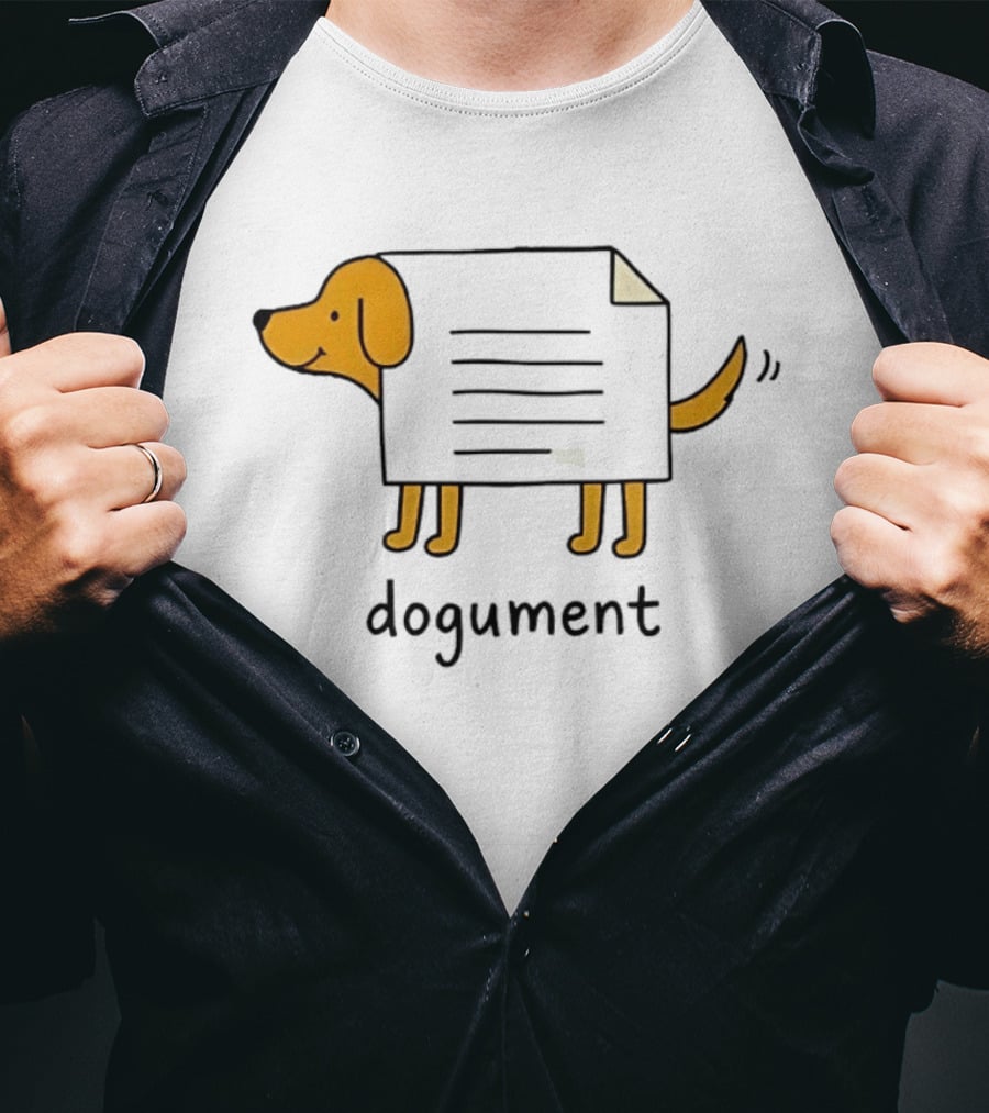 Dogument Dog Paper Pun Document Office T-Shirt