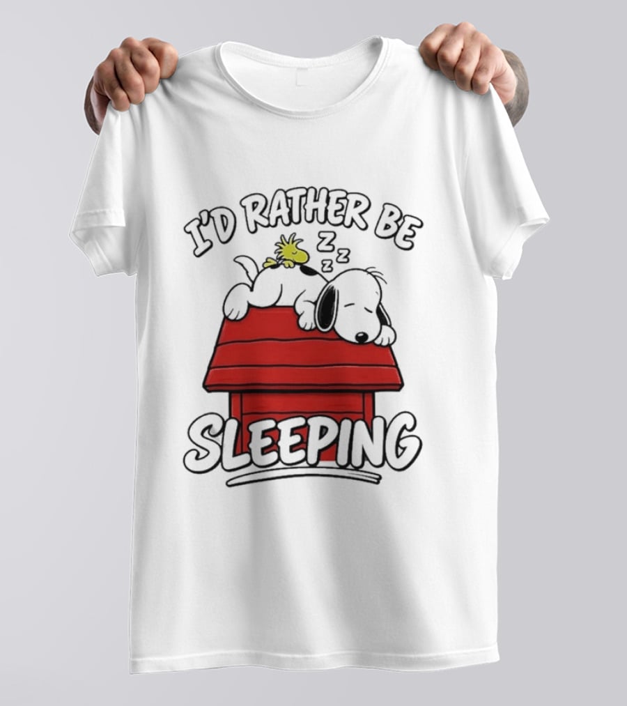 I’d Rather Be Sleeping Snoopy And Woodstock T-Shirt