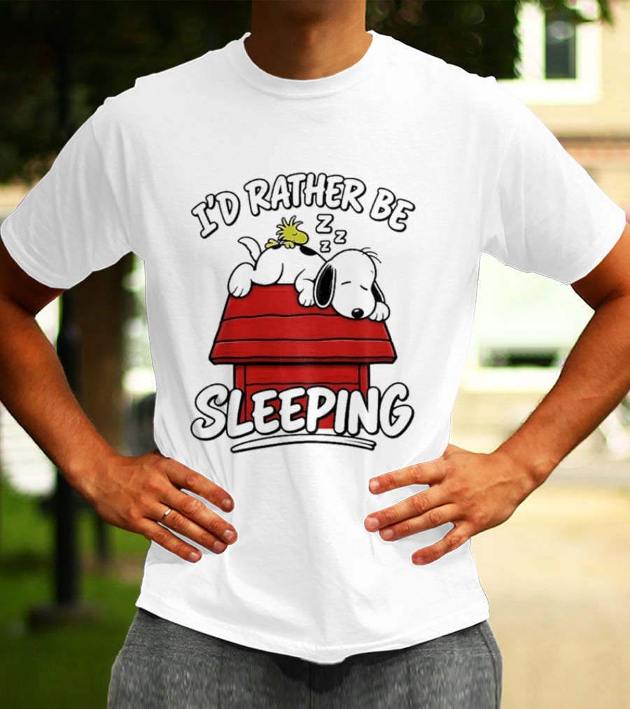 I’d Rather Be Sleeping Snoopy And Woodstock T-Shirt