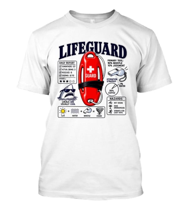 Lifeguard Daily Report Coffee And Whistle Chaos T-Shirt