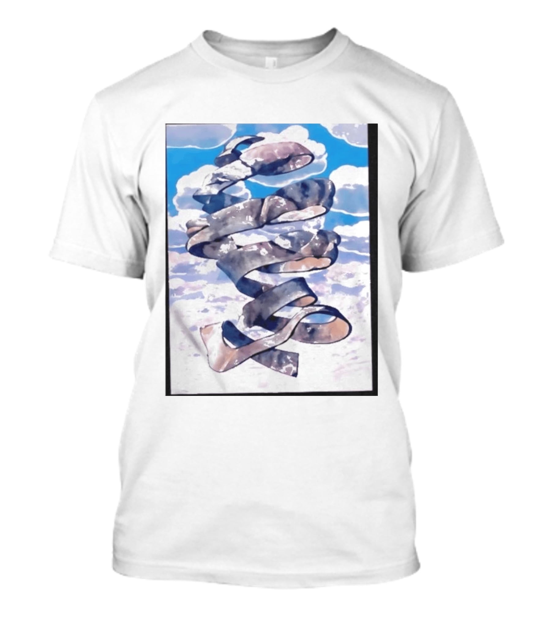 Cloudy Sky Ribbon Twirl T-Shirt