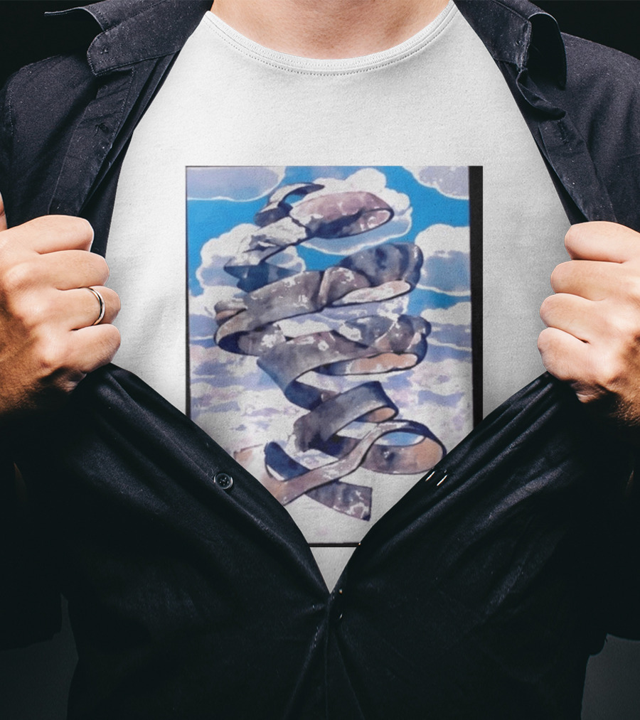 Cloudy Sky Ribbon Twirl T-Shirt