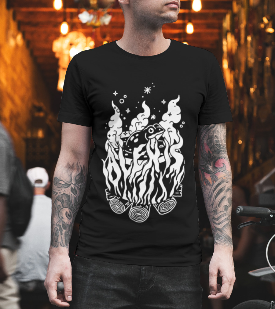 Alexisonfire Boiled Frogs Surreal Cartoon Frog With Flaming Logs T-Shirt