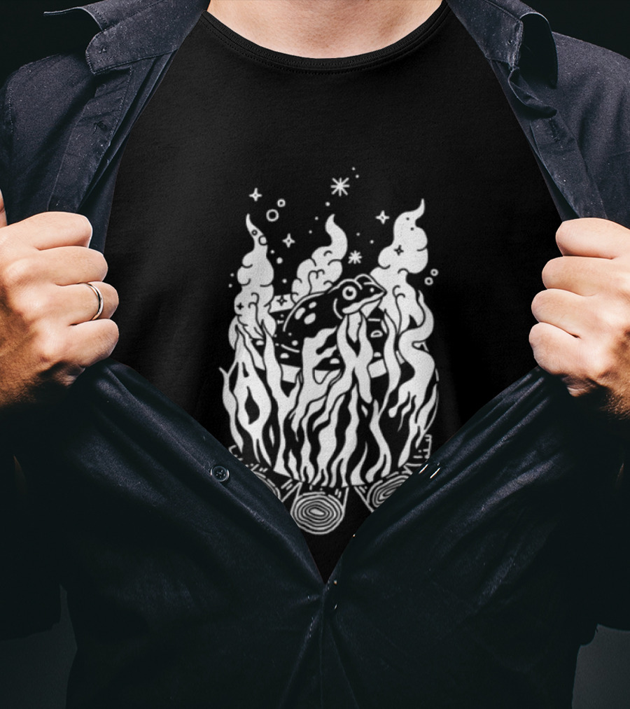 Alexisonfire Boiled Frogs Surreal Cartoon Frog With Flaming Logs T-Shirt