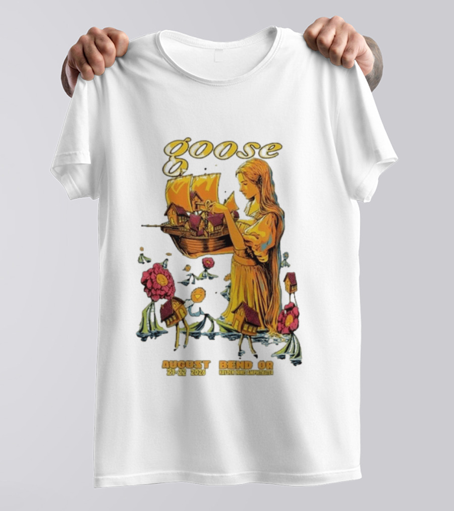 Goose Bend OR August 21 22 2026 Tour Goose Interdimensional Pizza Event T-Shirt