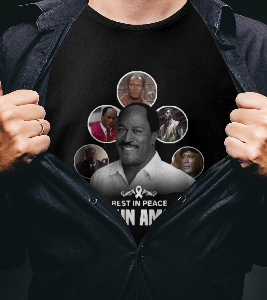 Rest In Peace John Amos Ribbon Tribute With Iconic Role Images T-Shirt