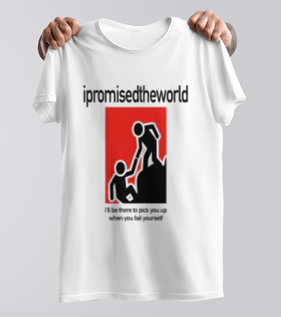 Ipromisedtheworld Helping Hand Support Black Text Red T-Shirt