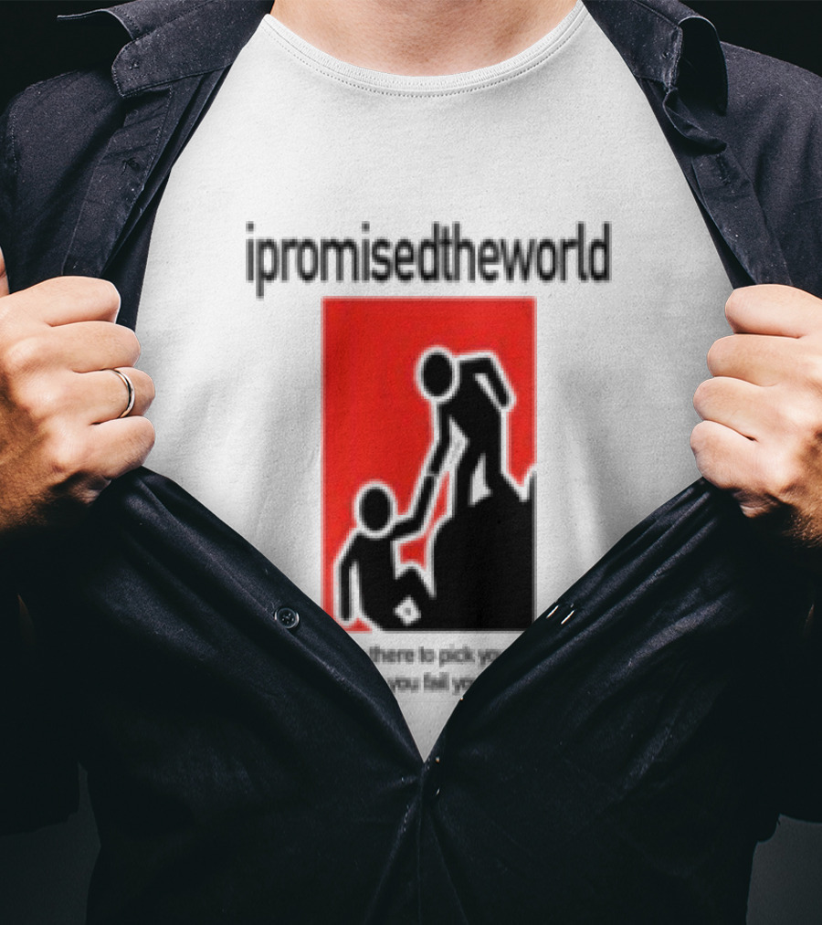 Ipromisedtheworld Helping Hand Support Black Text Red T-Shirt
