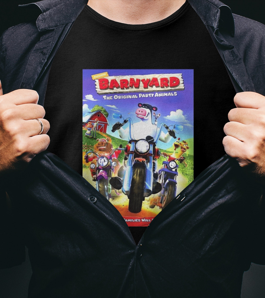 Nickelodeon Barnyard DVD 2006 Hilarious The Original Party Animals Widescreen T-Shirt