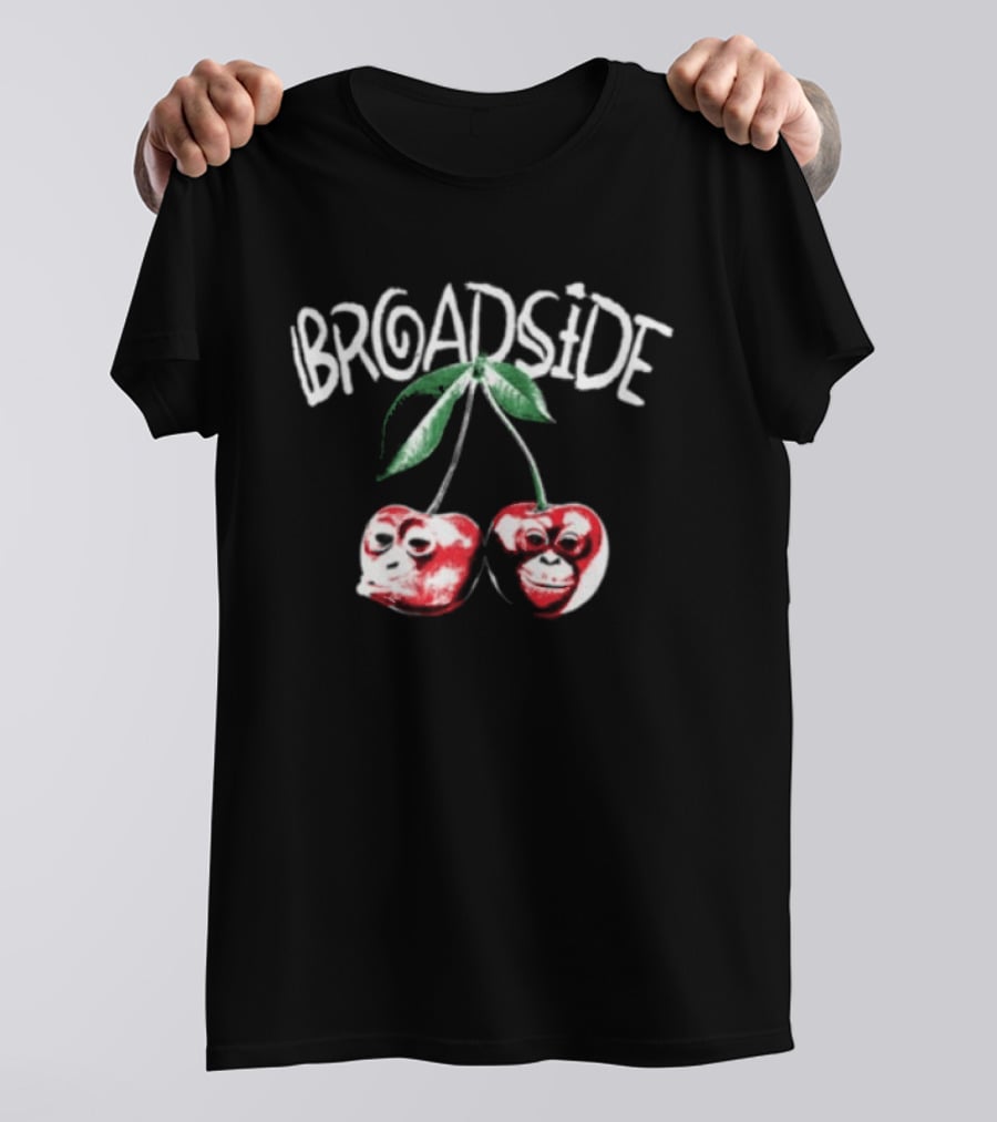 Broadside Chimpy Red Cherry Graphics With Green Leaves T-Shirt