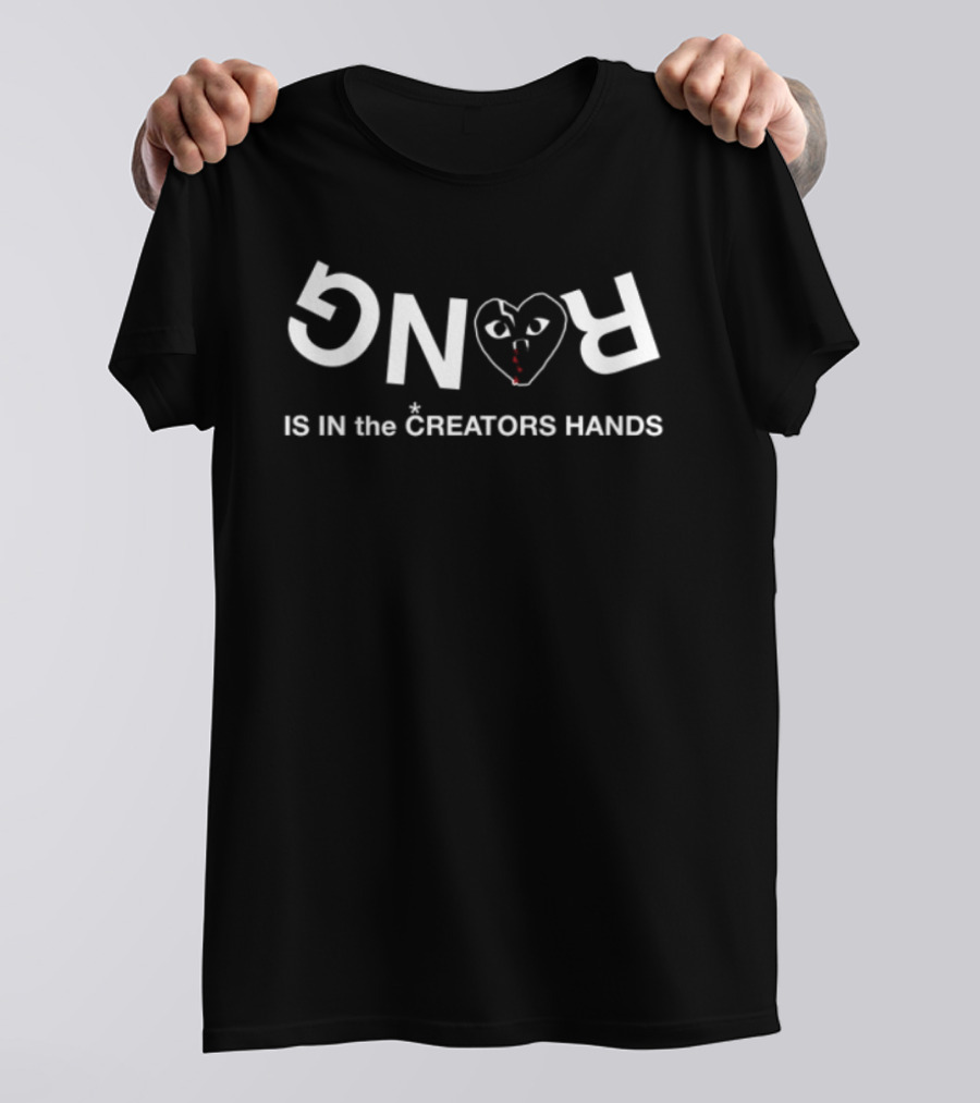 Revenge Is In The Creators Hands Rvg Heart Design Black T-Shirt