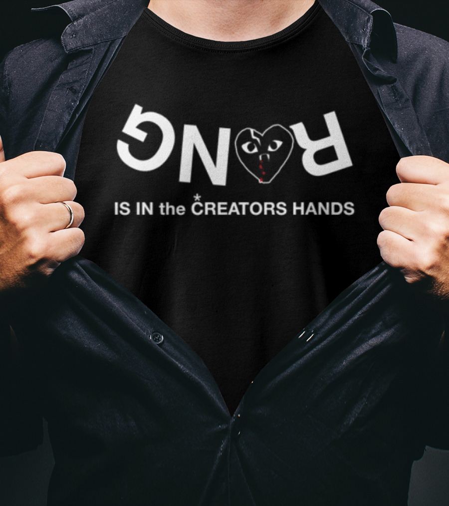 Revenge Is In The Creators Hands Rvg Heart Design Black T-Shirt