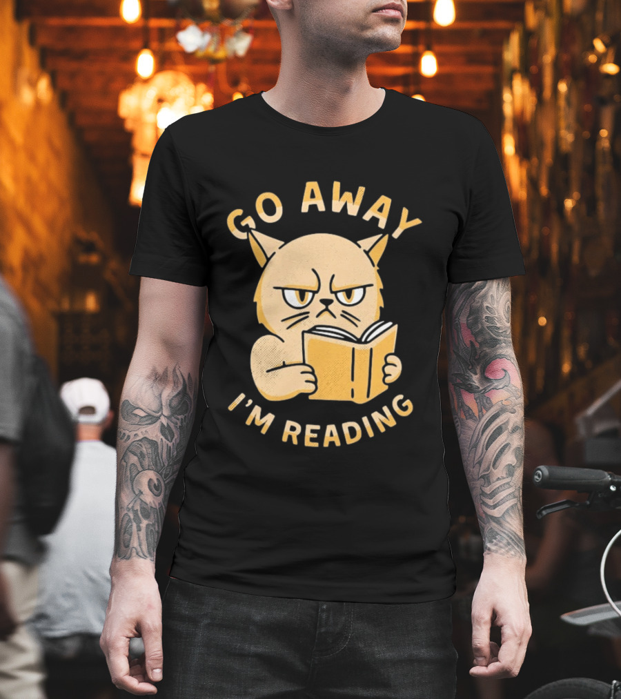 Go Away I'm Reading Grumpy Cat Book Lover T-Shirt