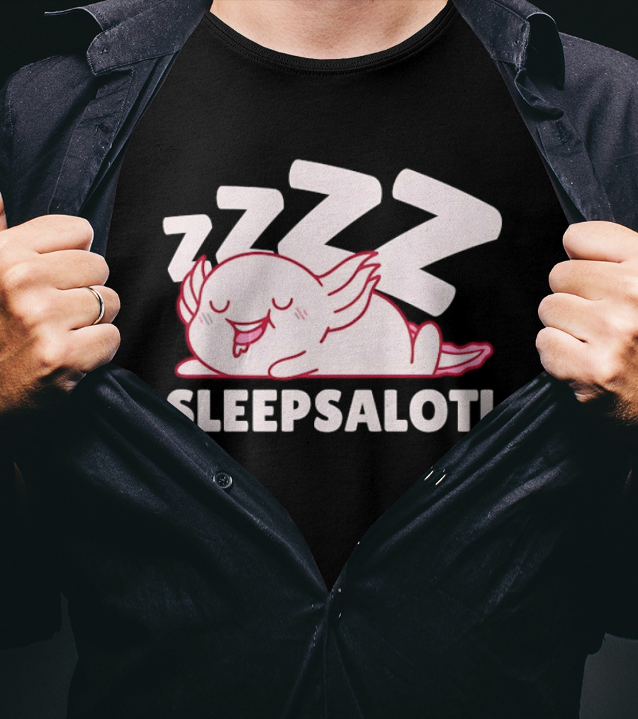 SLEEPSALOTL Sleeping Axolotl Sleepy Animal ZZZ T-Shirt