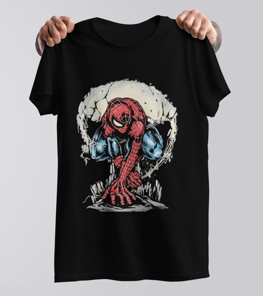 Spider Man Crouching Hero Marvel Comic Book T-Shirt