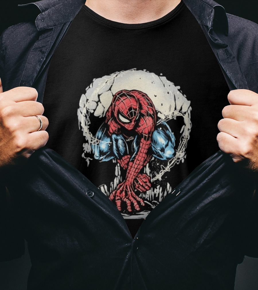 Spider Man Crouching Hero Marvel Comic Book T-Shirt
