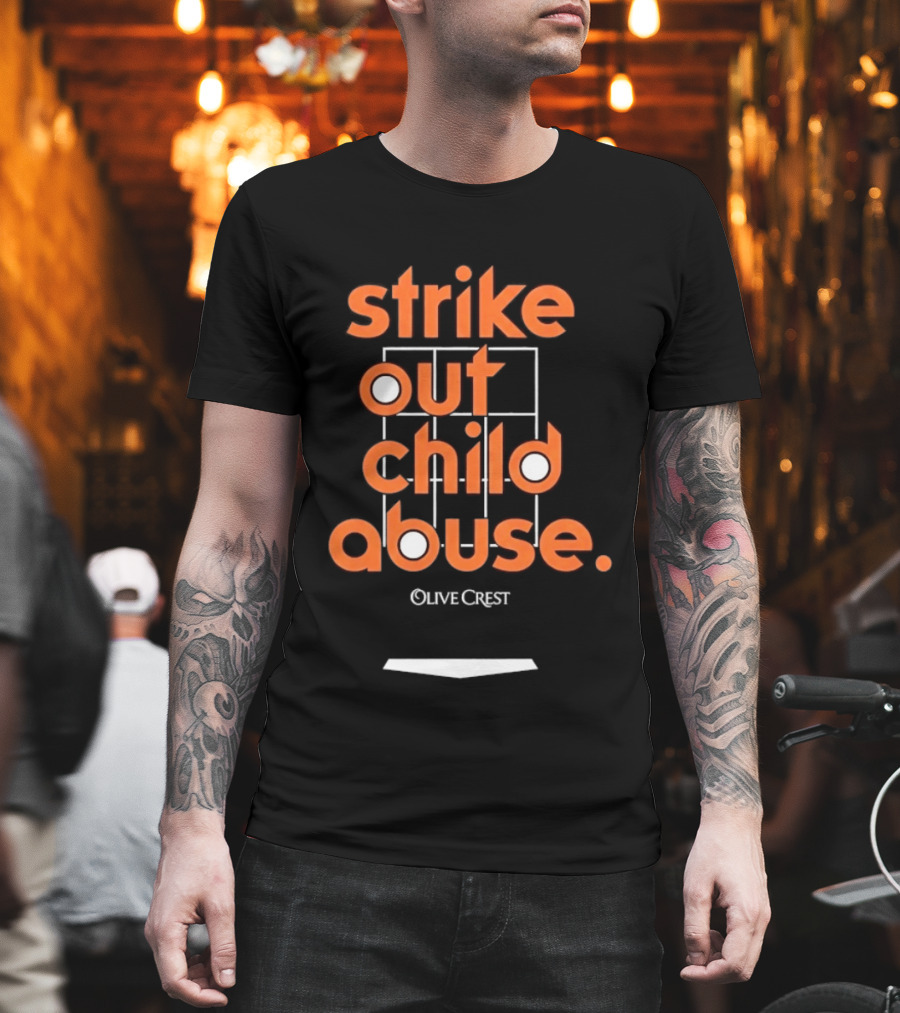 Strike Out Child Abuse Olive Crest Charity Event T-Shirt