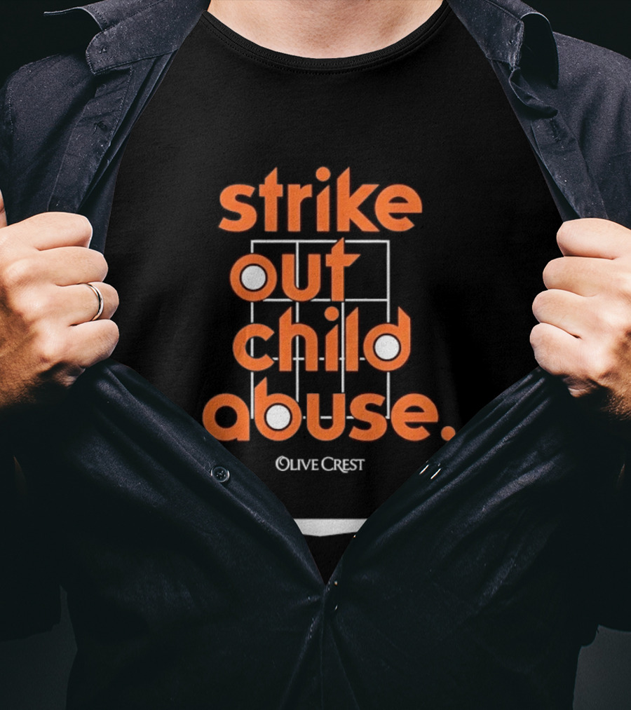 Strike Out Child Abuse Olive Crest Charity Event T-Shirt