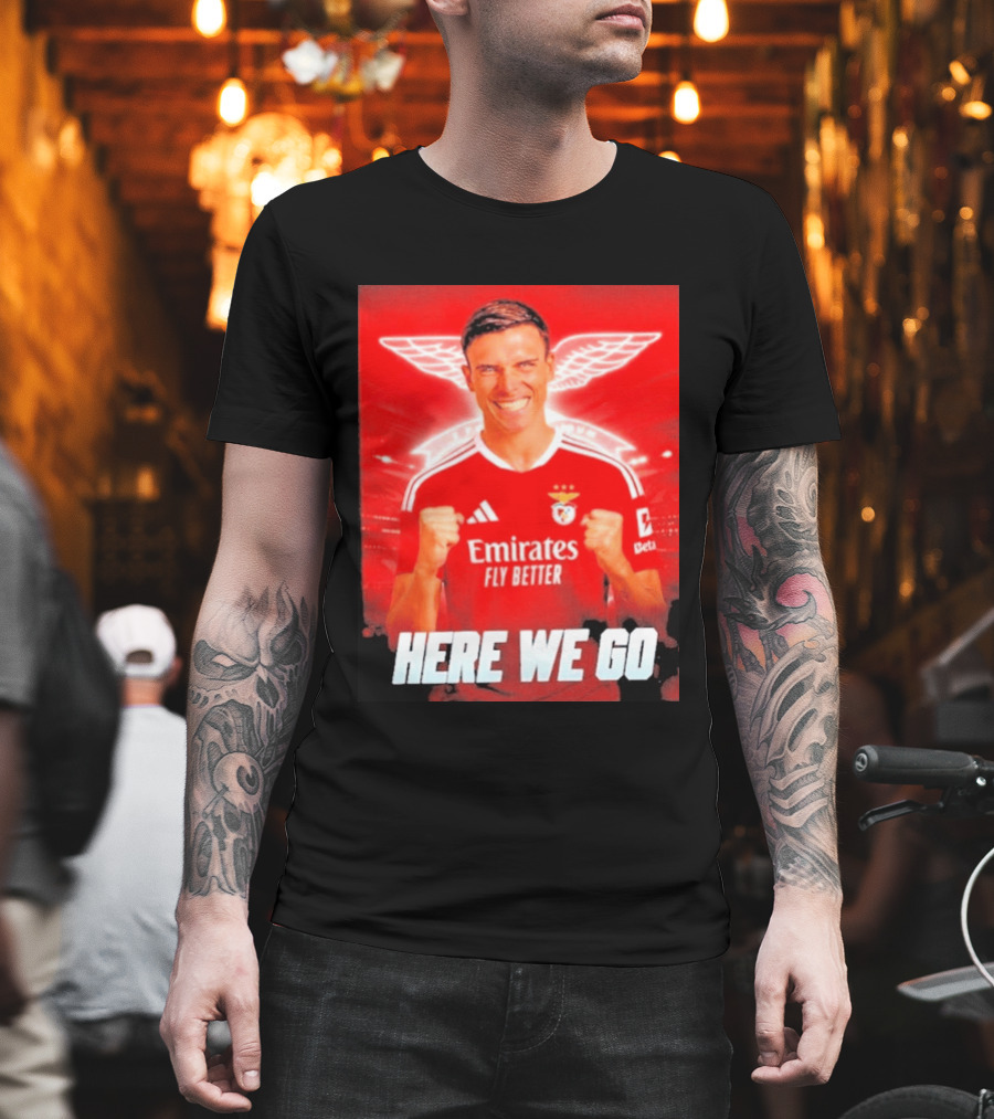 João Palhinha Benfica Transfer Here We Go Emirates Fly Better T-Shirt