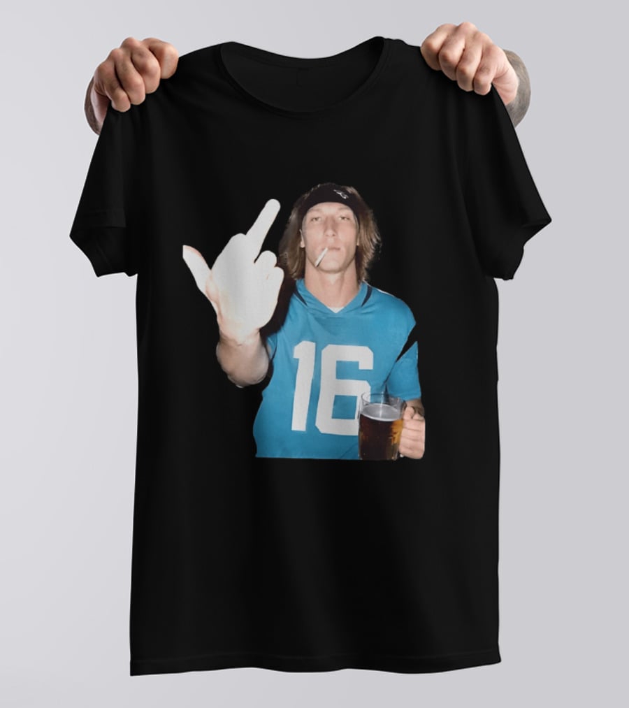 Trevor Lawrence Jersey 16 Middle Finger Beer Cigarette Jacksonville Jaguars T-Shirt