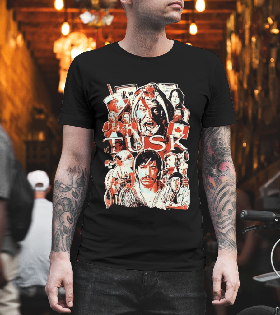 Tusk Movie Kevin Smith Justin Long Cast Collage T-Shirt
