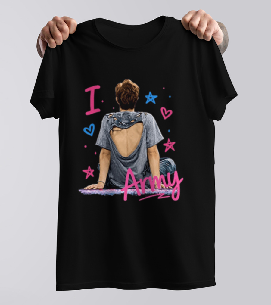 I Love Army Joonie BTS Stars Hearts T-Shirt