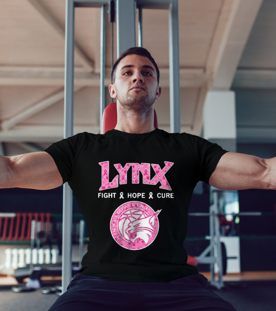 Minnesota Lynx Fight Hope Cure Breast Cancer Awareness Pink Ribbon T-Shirt