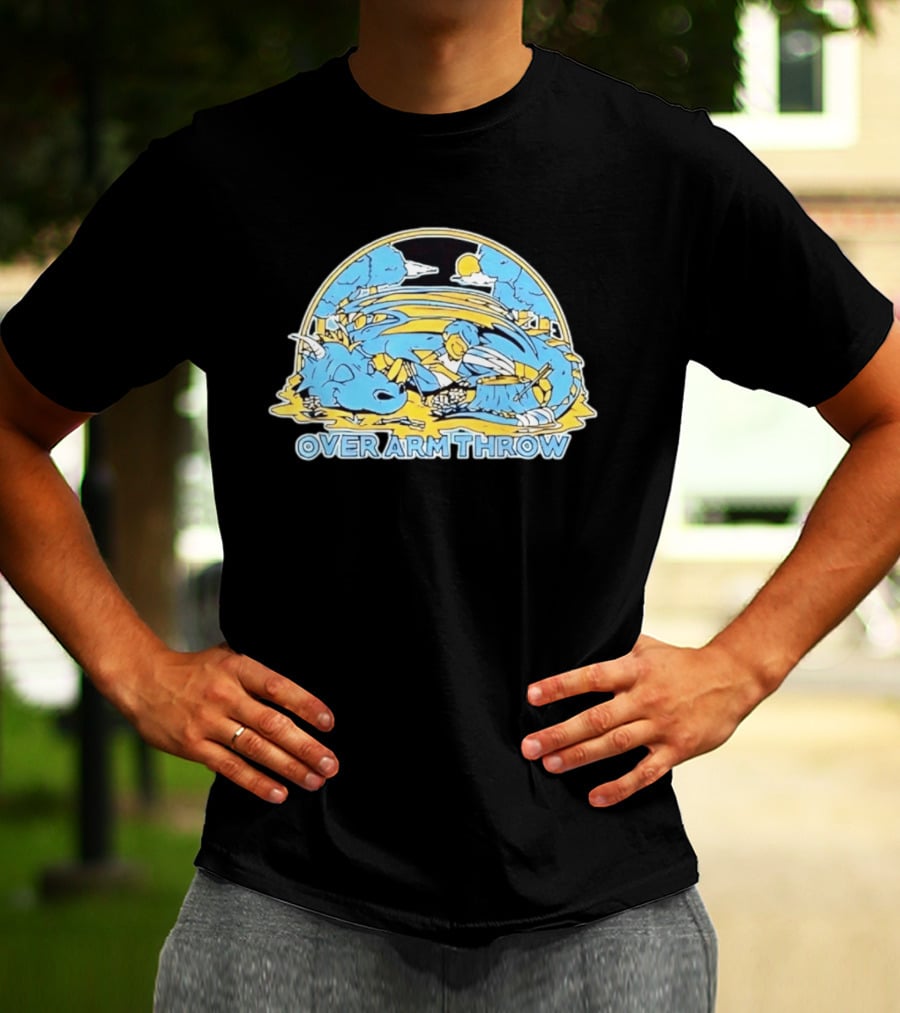 Over Arm Throw Cartoon Sleeping Blue Dragon Under Moonlit Sky T-Shirt