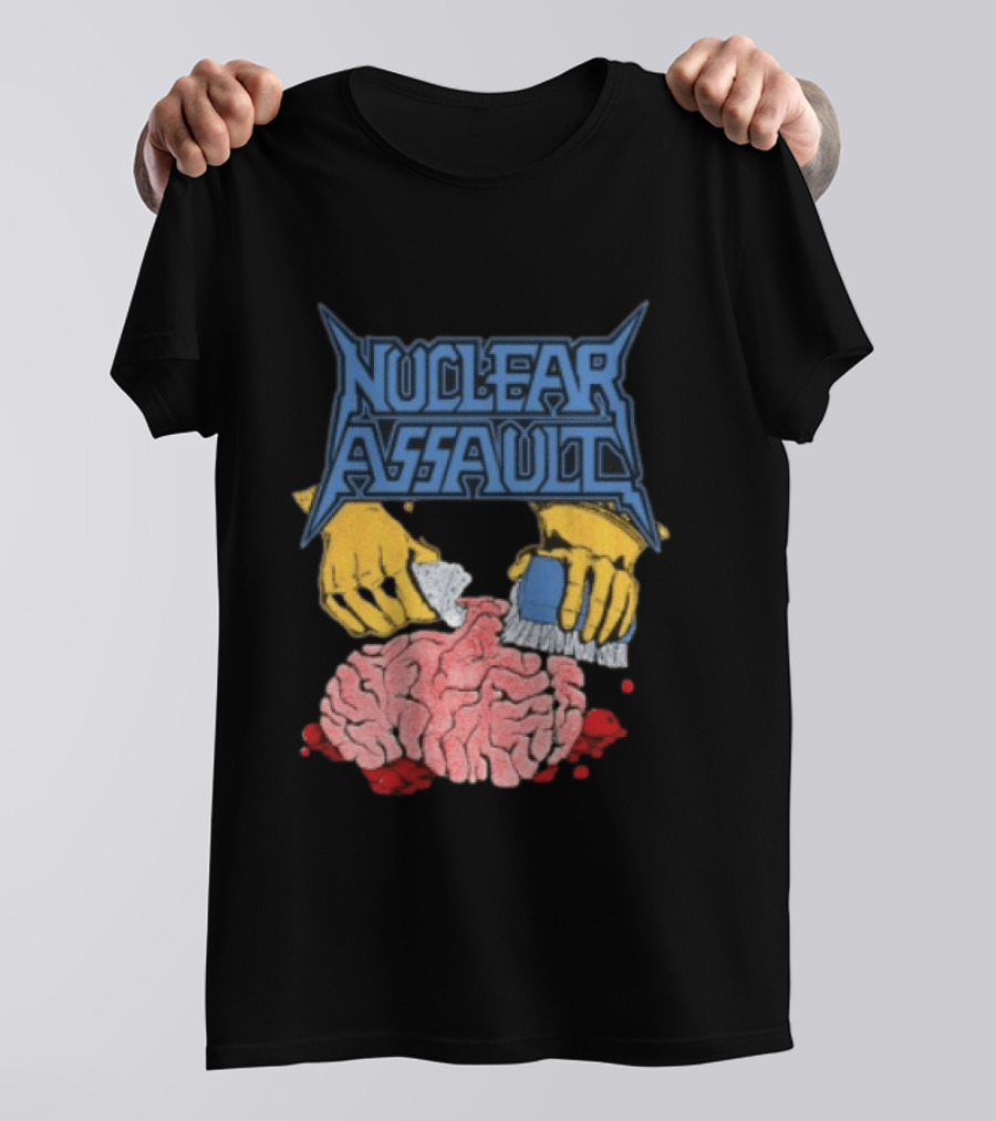 Nuclear Assault Brain Scrubbing Art Beyond Human Store Po Box Leftovers T-Shirt