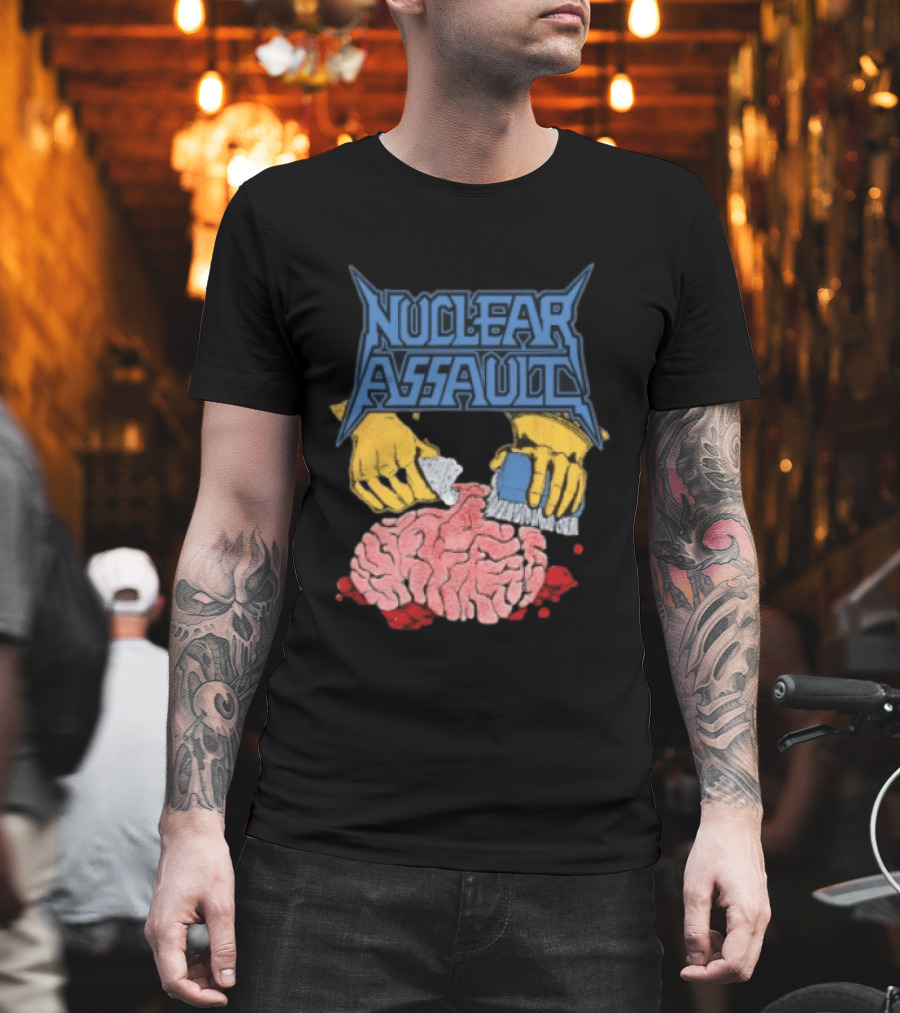 Nuclear Assault Brain Scrubbing Art Beyond Human Store Po Box Leftovers T-Shirt