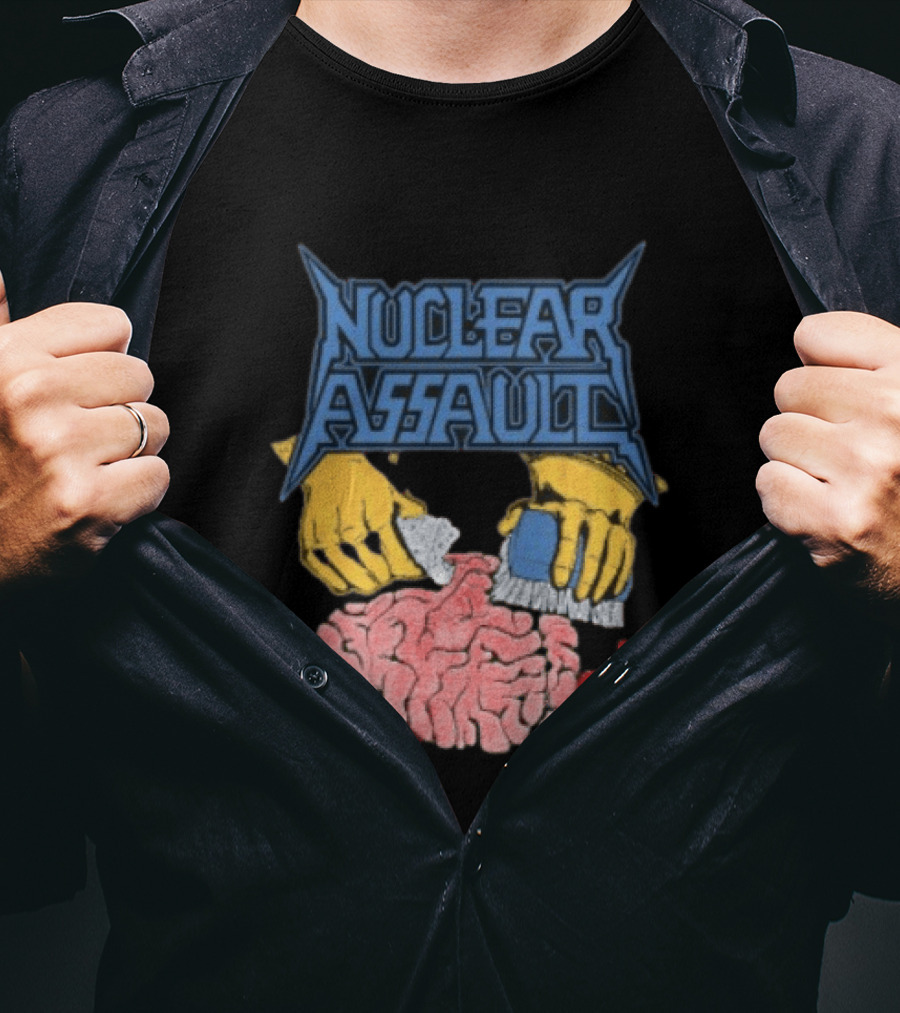 Nuclear Assault Brain Scrubbing Art Beyond Human Store Po Box Leftovers T-Shirt