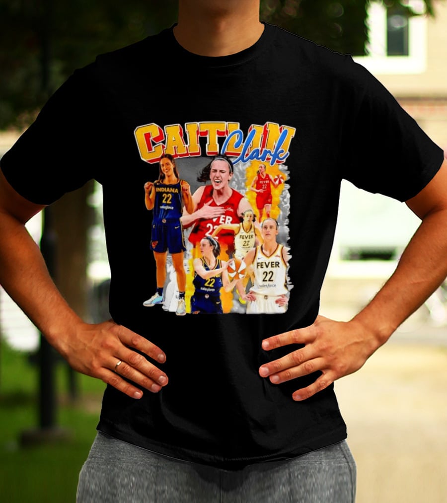 Caitlin Clark Indiana Fever 22 Basketball Athlete Action Montages T-Shirt