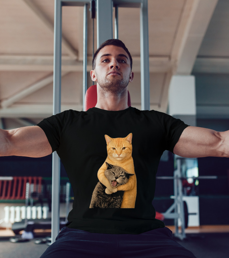 Cat Fight Meme Hugging Cats Funny Pet Lovers T-Shirt