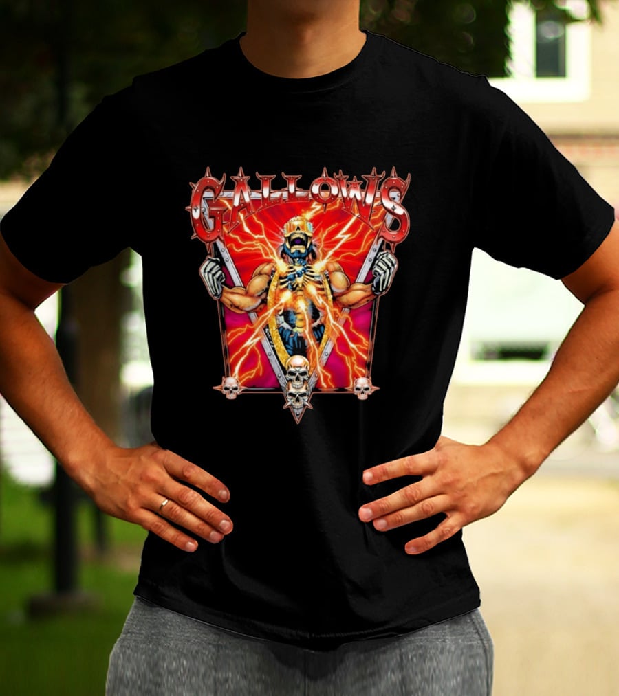 Gallows Wrestling Skull Warrior Electric Power T-Shirt