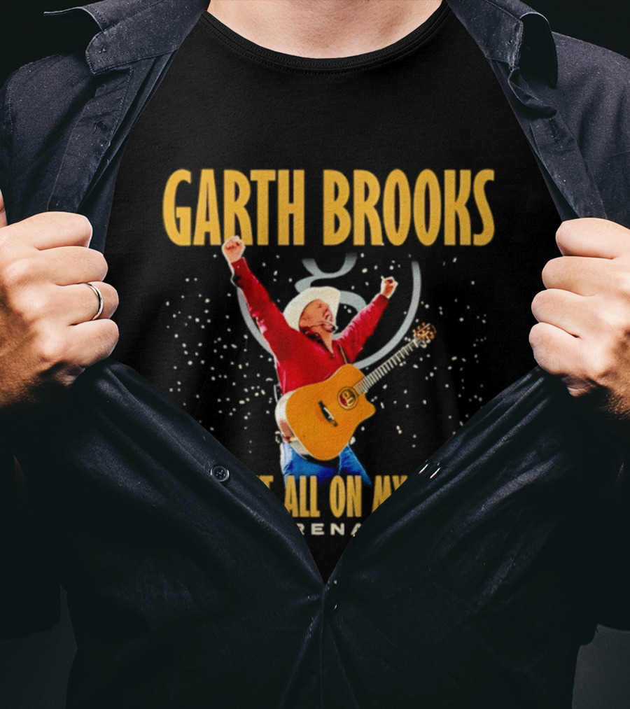 Garth Brooks Blame It All On My Roots The Arena Tour Cowboy Guitarist Celebration T-Shirt