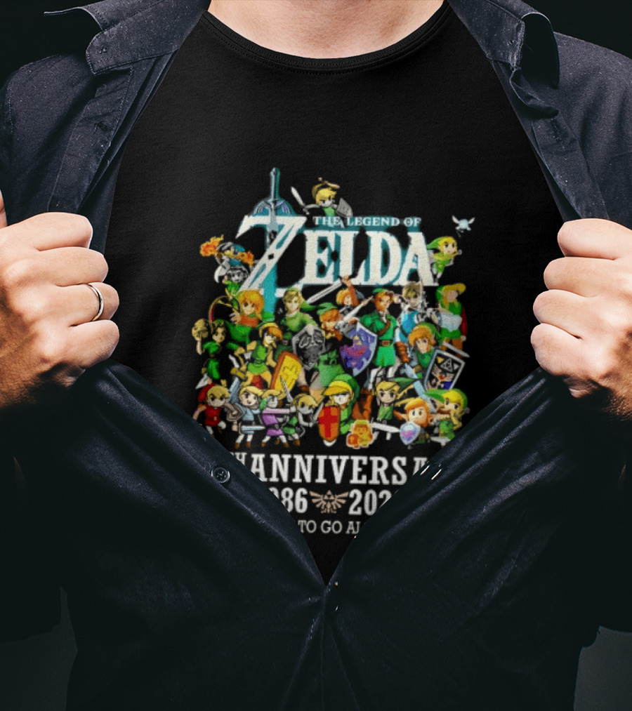 The Legend Of Zelda 40th Anniversary 1986 2026 Its Dangerous To Go Alone Take This Link Master Sword T-Shirt