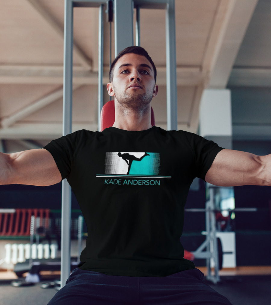 Kade Anderson Baseball Pitcher Halftone Teal T-Shirt