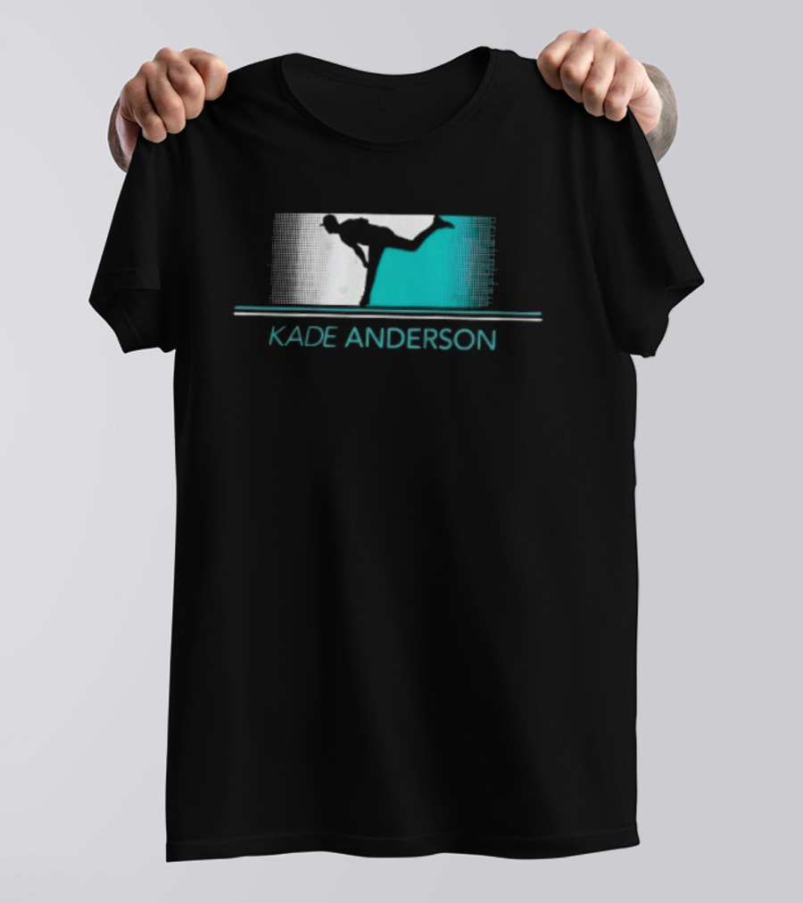 Kade Anderson Baseball Pitcher Halftone Teal T-Shirt