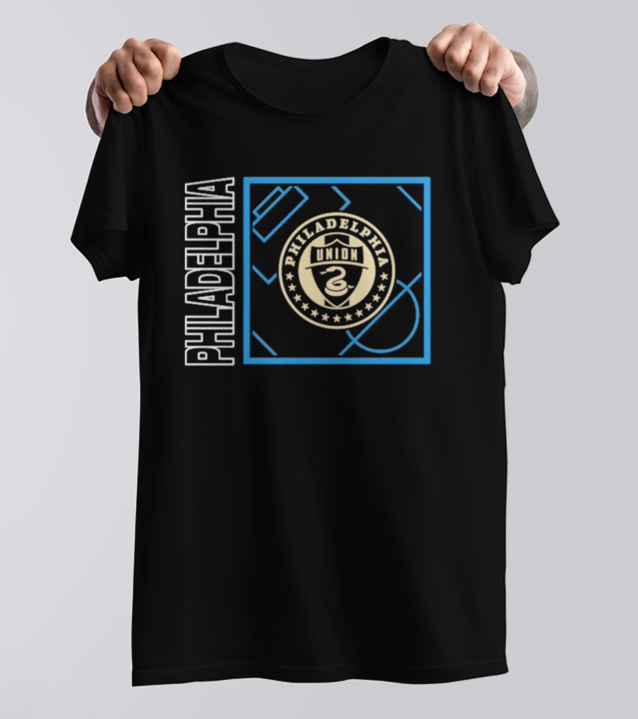 Philadelphia Union Black Big Tall Home Field Pop Personalized Soccer Gear T-Shirt
