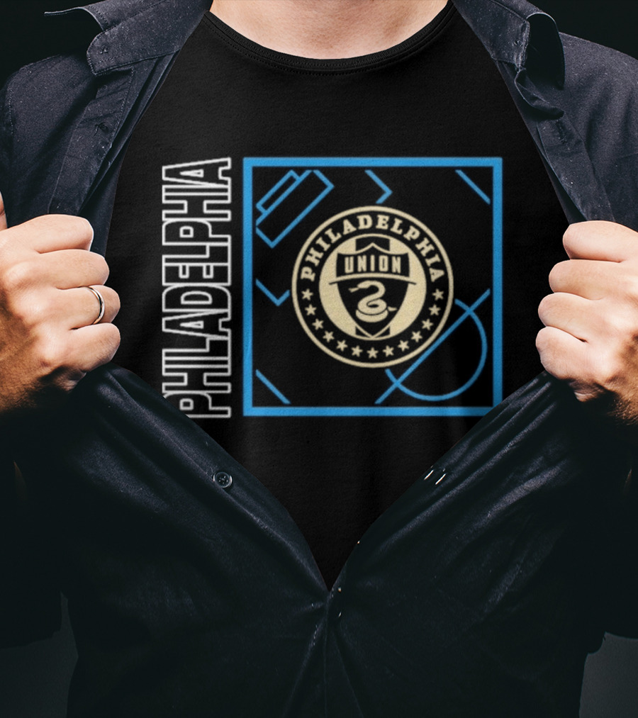 Philadelphia Union Black Big Tall Home Field Pop Personalized Soccer Gear T-Shirt