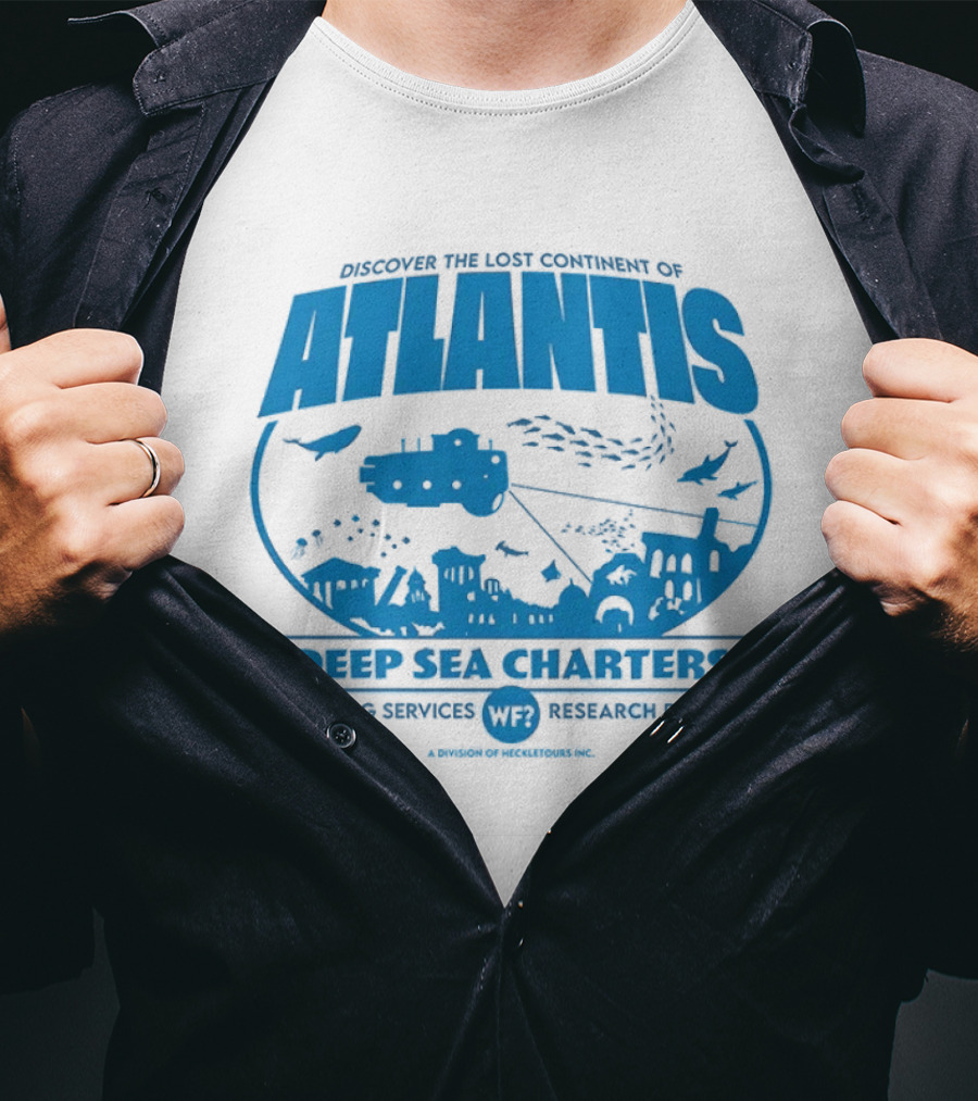 Atlantis Deep Sea Charters Heckletours Discover The Lost Continent Scuba Services Research Diving T-Shirt