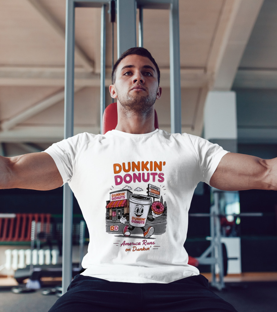 Dunkin' Donuts Coffee Good Vibes America Runs On Dunkin T-Shirt