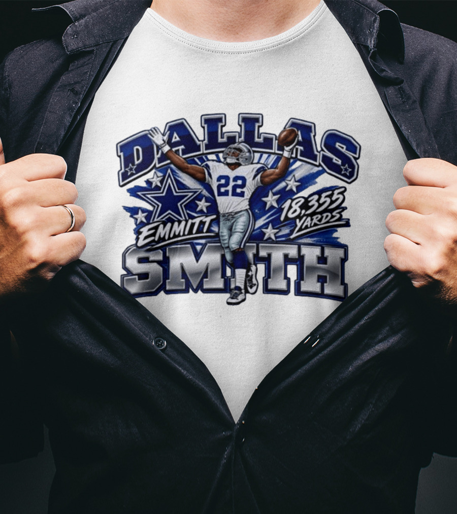 Dallas Emmitt Smith 22 Cowboys 18355 Yards Legend Star T-Shirt