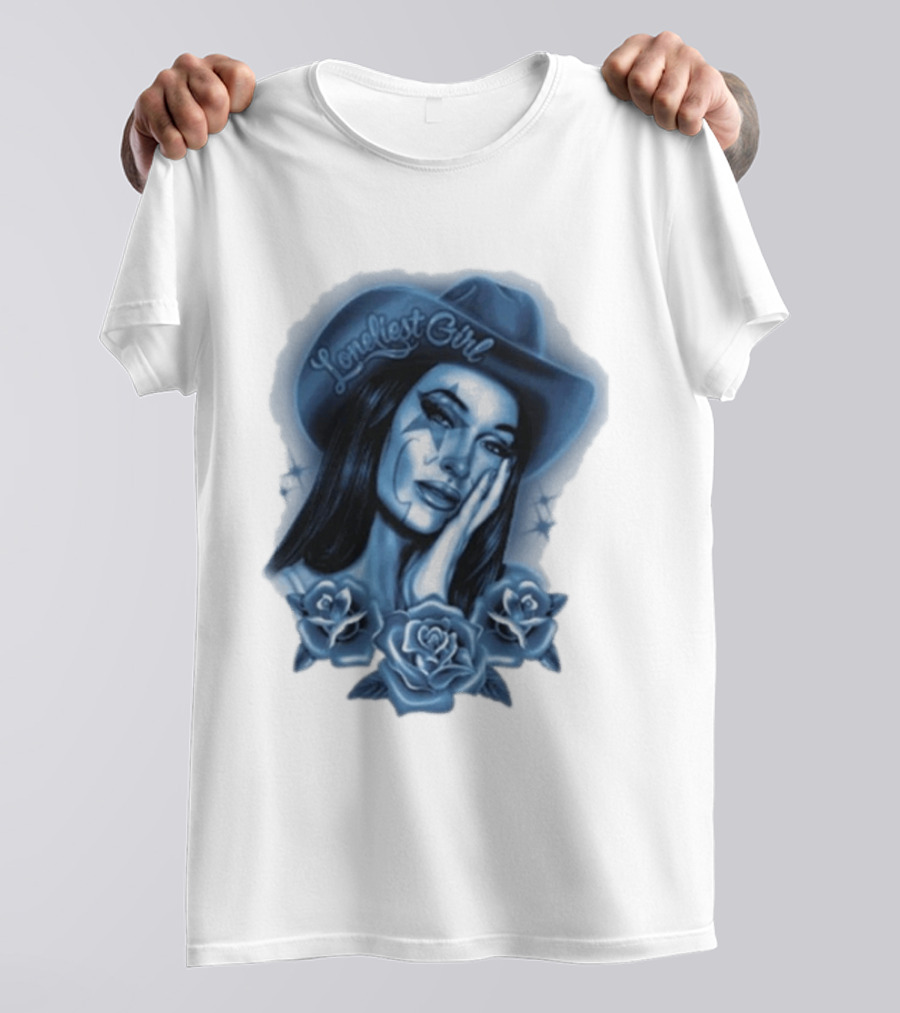 Kacey Musgraves Middle Of Nowhere Tour 2026 Loneliest Girl Airbrush Roses Blue Hat T-Shirt