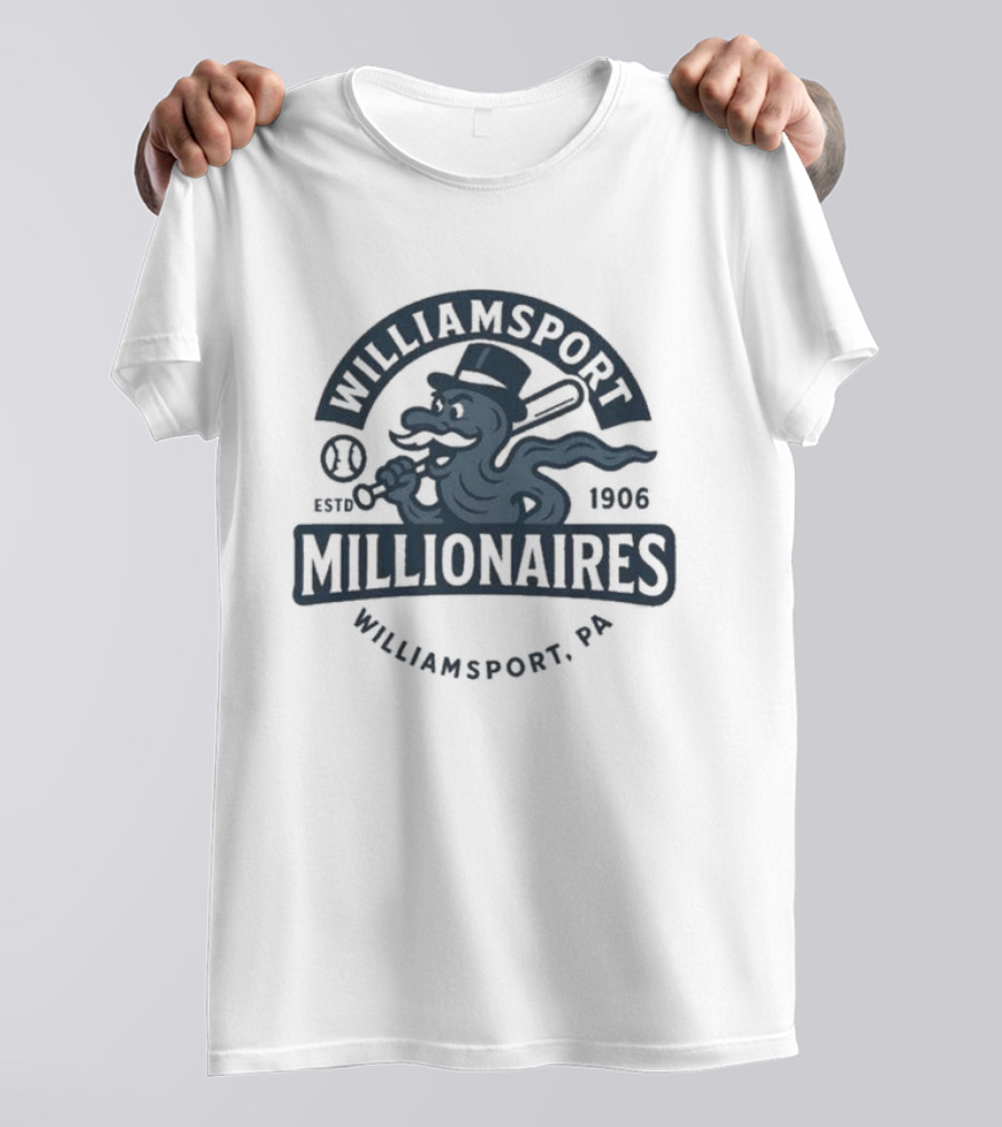 Williamsport Millionaires Established 1866 Baseball Team Williamsport PA T-Shirt