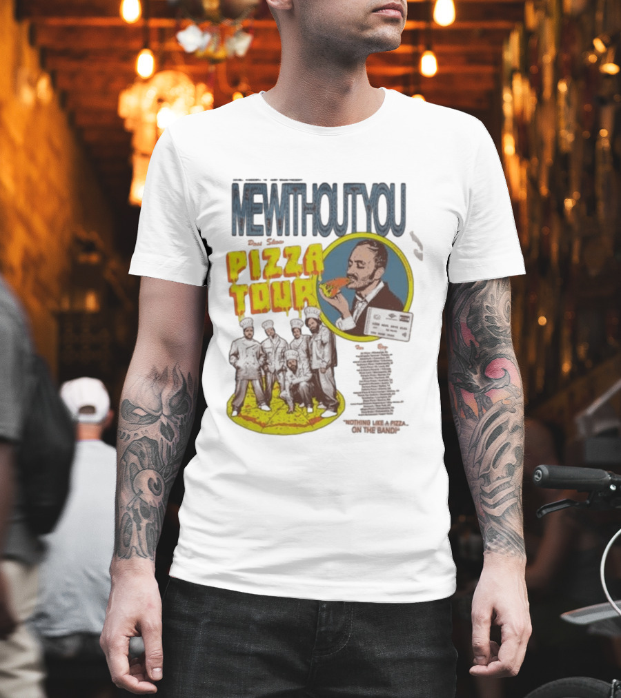 MeWithoutYou Pizza Tour Band Eating Slice T-Shirt