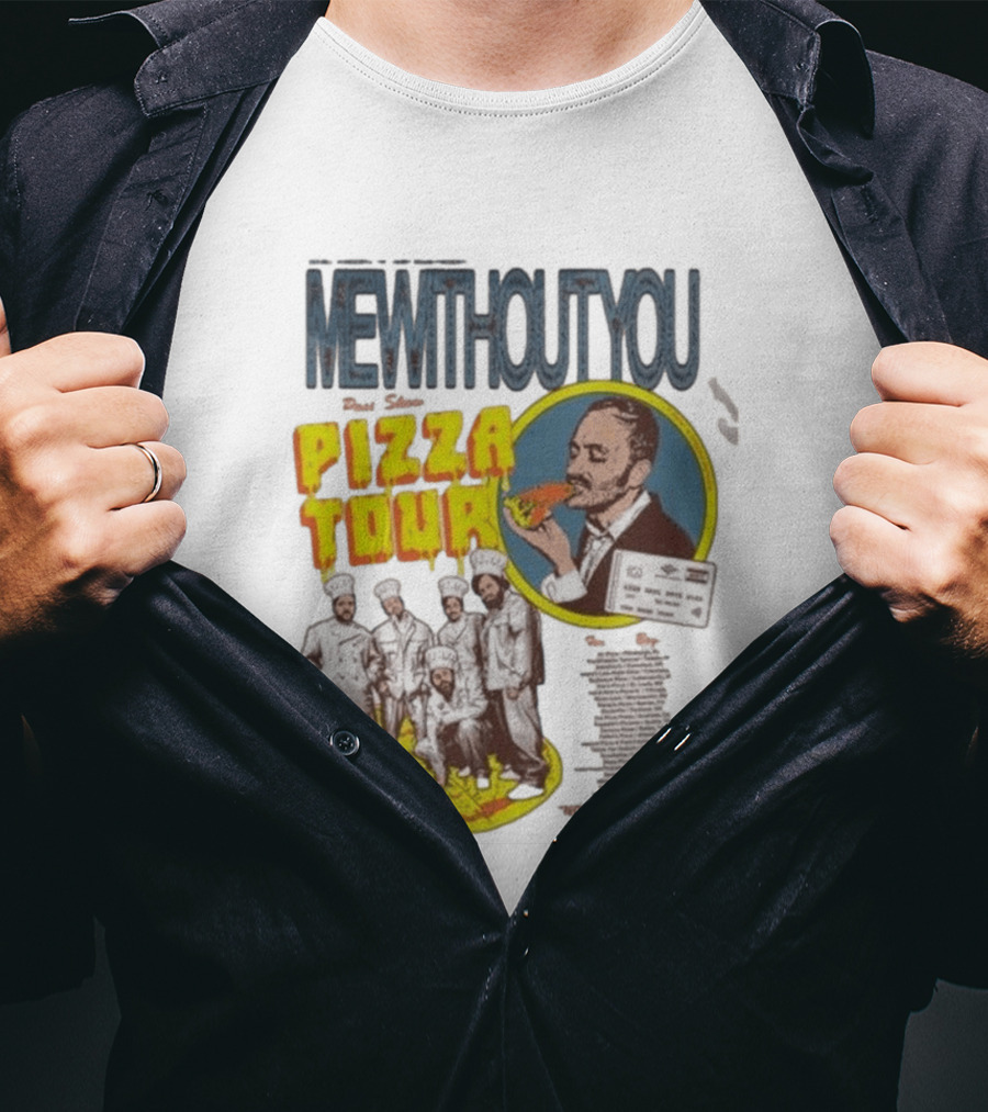 MeWithoutYou Pizza Tour Band Eating Slice T-Shirt