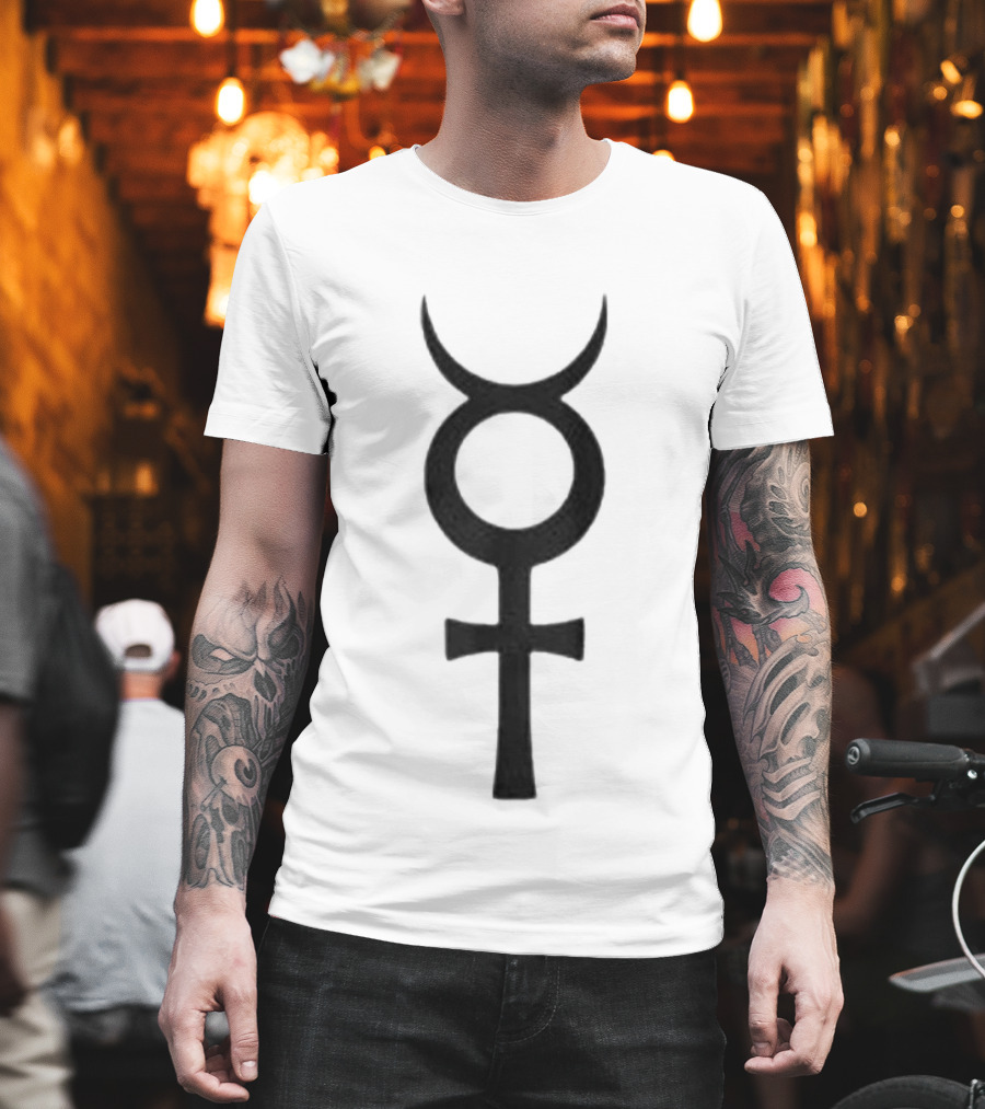 Osamason White Symbol Mercury Sign T-Shirt