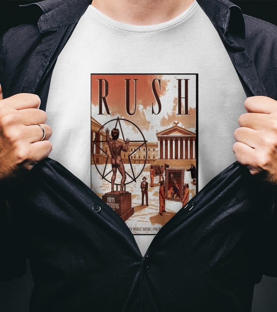 RUSH Fifty Something Tour Philadelphia Xfinity Mobile Arena Aug 21 23 2026 T-Shirt