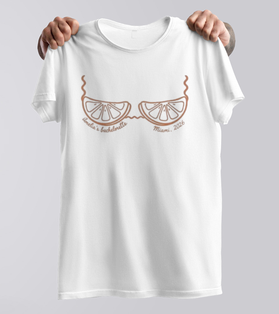 Summer Bikini Bachelorette Party Miami 2026 Orange Slices Glasses T-Shirt